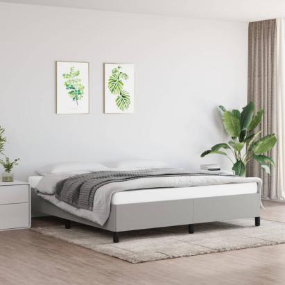 Cadru de pat, gri deschis, 180x200 cm, material textil GartenMobel Dekor