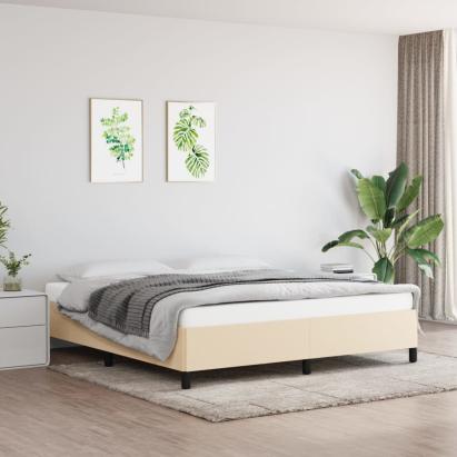 Cadru de pat, crem, 180 x 200 cm, material textil GartenMobel Dekor