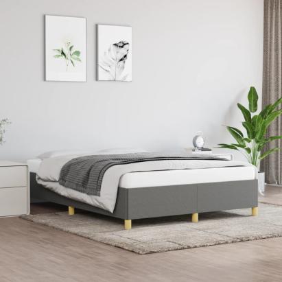 Cadru de pat, gri închis, 140x190 cm, material textil GartenMobel Dekor