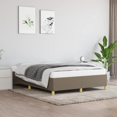 Cadru de pat, gri taupe, 140x190 cm, material textil GartenMobel Dekor