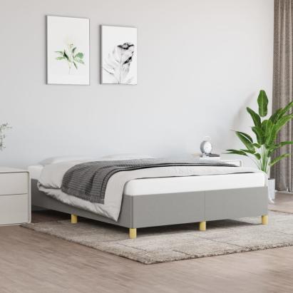 Cadru de pat, gri deschis, 140x200 cm, material textil GartenMobel Dekor