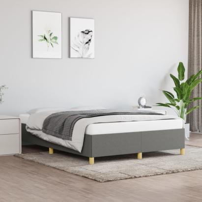 Cadru de pat, gri închis, 140 x 200 cm, material textil GartenMobel Dekor