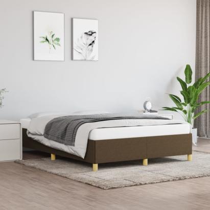 Cadru de pat, maro închis, 140x200 cm, material textil GartenMobel Dekor