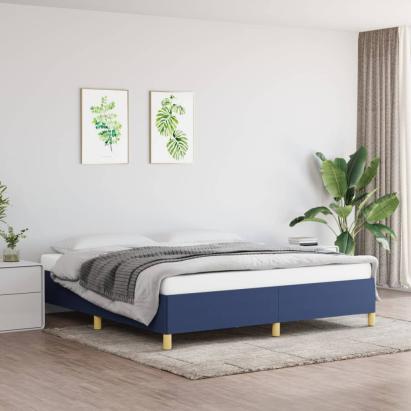 Cadru de pat, albastru, 160 x 200 cm, material textil GartenMobel Dekor