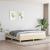 Cadru de pat, crem, 180 x 200 cm, material textil GartenMobel Dekor