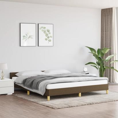 Cadru de pat cu tăblie, maro închis, 180x200 cm, textil GartenMobel Dekor