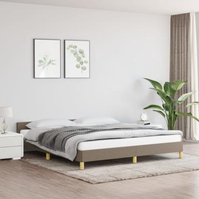 Cadru de pat cu tăblie, gri taupe, 180x200 cm, textil GartenMobel Dekor