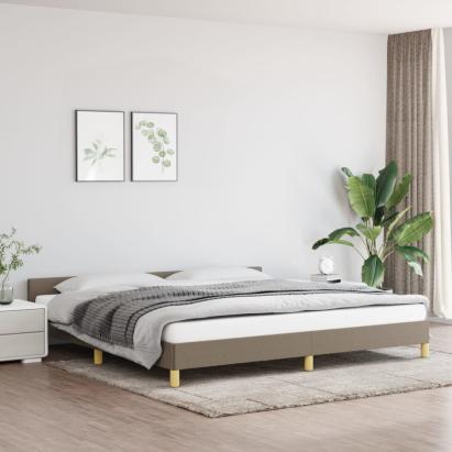 Cadru de pat cu tăblie, gri taupe, 200x200 cm, textil GartenMobel Dekor