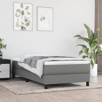 Saltea de pat cu arcuri, gri închis, 90x200x20 cm, textil GartenMobel Dekor