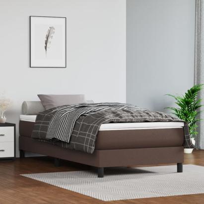 Saltea de pat cu arcuri, maro, 100x200x20 cm, piele ecologică GartenMobel Dekor