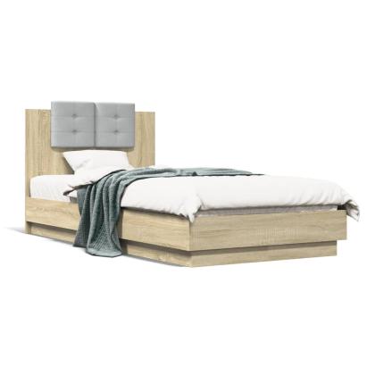 Cadru de pat cu tăblie stejar sonoma 90x190 cm lemn prelucrat GartenMobel Dekor