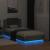 Cadru de pat cu tăblie și lumini LED, gri beton, 75x190 cm GartenMobel Dekor