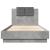 Cadru de pat cu tăblie și lumini LED, gri beton, 75x190 cm GartenMobel Dekor