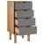Dulap cu sertar "OTTA", maro/gri, 45x39x90cm, lemn masiv pin GartenMobel Dekor