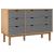 Dulap cu sertar OTTA maro/gri, 111x43x73,5 cm, lemn masiv pin GartenMobel Dekor