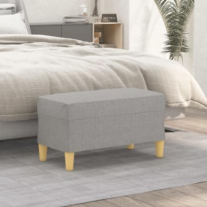 Bancă, gri deschis, 70x35x41 cm, textil GartenMobel Dekor