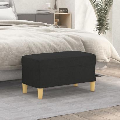 Bancă, negru, 70x35x41 cm, textil GartenMobel Dekor