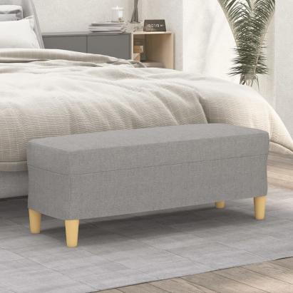 Bancă, gri deschis, 100x35x41 cm, textil GartenMobel Dekor
