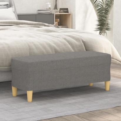 Bancă, gri închis, 100x35x41 cm, textil GartenMobel Dekor