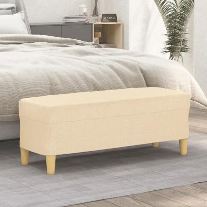 Bancă, crem, 100x35x41 cm, textil GartenMobel Dekor