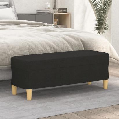 Bancă, negru, 100x35x41 cm, textil GartenMobel Dekor