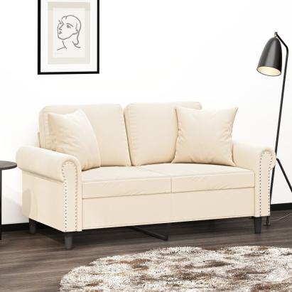 Perne decorative, 2 buc., crem, 40x40 cm, catifea GartenMobel Dekor