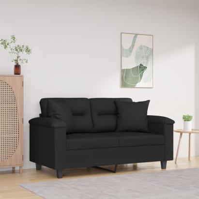 Perne decorative, 2 buc., negru, 40x40 cm, microfibră GartenMobel Dekor