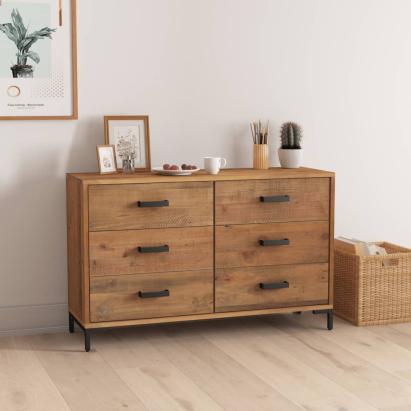 Servantă, maro, 110x35x70 cm, lemn masiv de pin reciclat GartenMobel Dekor
