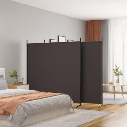 Paravan de cameră cu 3 panouri, maro, 525x180 cm, textil GartenMobel Dekor