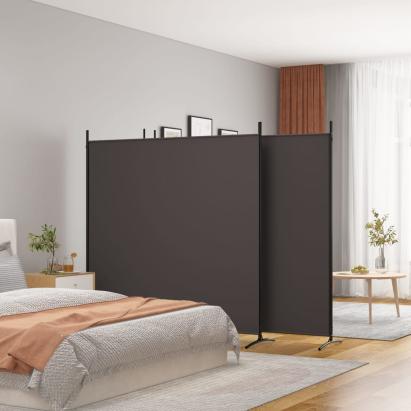 Paravan de cameră cu 4 panouri, maro, 698x180 cm, textil GartenMobel Dekor