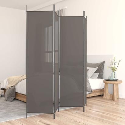 Paravan de cameră cu 4 panouri, antracit, 698x180 cm, textil GartenMobel Dekor