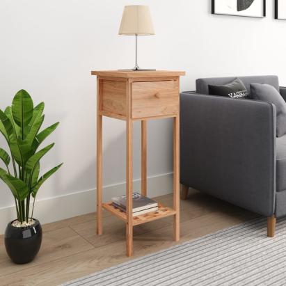 Masă laterală cu sertar, 25x25x60 cm, lemn masiv de nuc  GartenMobel Dekor
