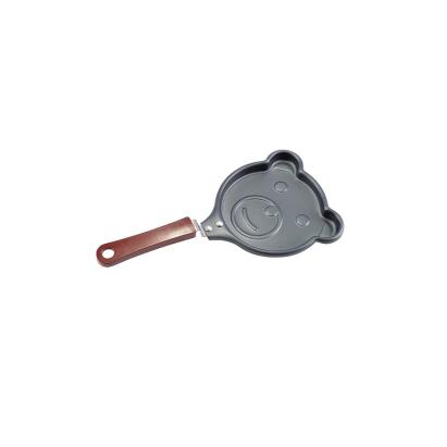 Mini tigaie din metal in forma de ursulet, otel carbon, cu maner din plastic, 27x14cm Handy KitchenServ