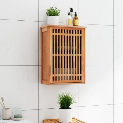 Dulap de baie montat pe perete, 42x23x60 cm, lemn masiv de nuc GartenMobel Dekor