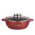 Cratita plata antiaderenta cu capac sticla 28cm burgundy Handy KitchenServ