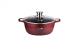 Cratita adanca cu pereti grosi 44cm, burgundy+ capac sticla Handy KitchenServ