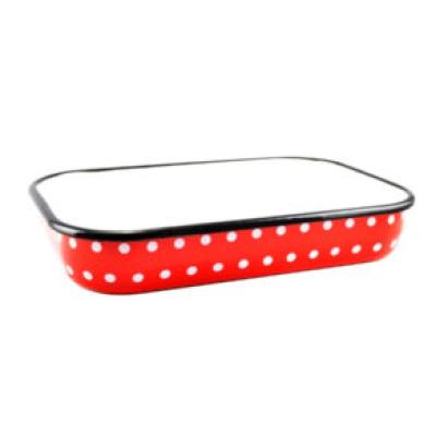 Tava emailata (rosu- alb ) 41x27 cm Handy KitchenServ