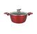 Cratita cu pereti grosi din aluminiu antiaderent cu inductie si capac de sticla 24cm 4.5L Red Line Handy KitchenServ