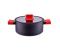 Cratita cu pereti grosi din aluminiu antiaderent cu inductie si capac de sticla 20cm 3L Straight Line Handy KitchenServ