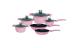 Set de vase Cheffinger 10 bucati cu strat antiaderent Pink Handy KitchenServ