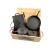 Set gratar BBQ de camping din fonta in cutie de lemn 6+1piese Handy KitchenServ