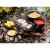 Set gratar BBQ de camping din fonta in cutie de lemn 6+1piese Handy KitchenServ