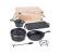 Set gratar BBQ de camping din fonta in cutie de lemn 6+1piese Handy KitchenServ