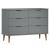 Dulap cu sertare „MOLDE”, gri, 113x40x80 cm, lemn masiv de pin GartenMobel Dekor