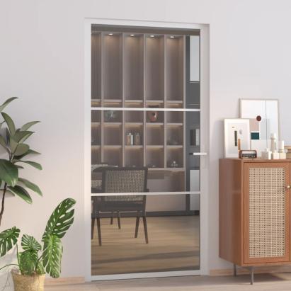 Ușă de interior, 102,5x201,5 cm, alb, sticlă ESG și aluminiu GartenMobel Dekor