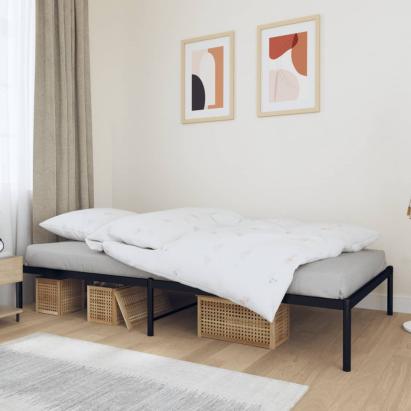 Cadru pat metalic, negru, 107x203 cm GartenMobel Dekor