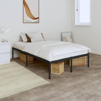 Cadru pat metalic, negru, 120x200 cm GartenMobel Dekor