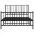 Cadru pat metalic cu tăblii de cap/picioare, negru, 107x203 cm GartenMobel Dekor