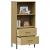 Bibliotecă cu 2 sertare OSLO, maro, 60x35x128,5 cm, lemn masiv GartenMobel Dekor