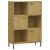 Bibliotecă cu picioare metalice OSLO, maro, 90x35x128,5 cm lemn GartenMobel Dekor